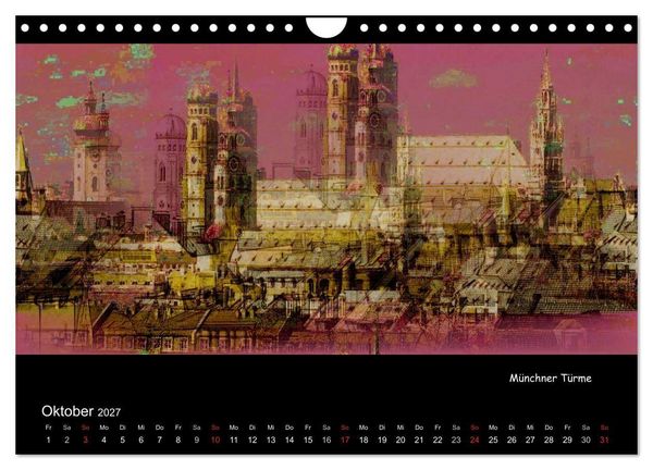 Produktbild: M&uuml;nchen digital (Wandkalender 2027 DIN A4 quer), CALVENDO Monatskalender