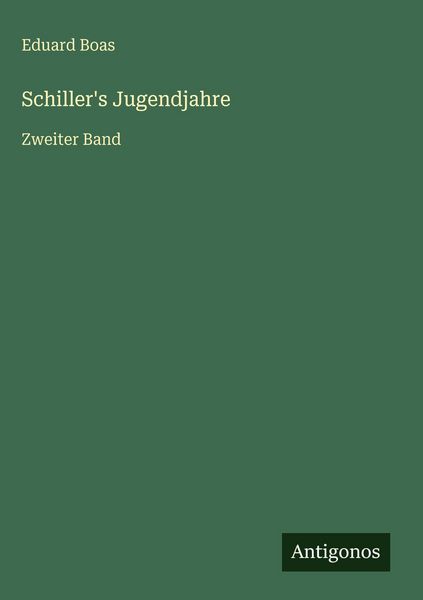 Produktbild: Schiller's Jugendjahre