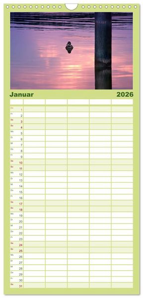 Produktbild: Familienplaner 2026 - Mecklenburgische Seenplatte - zum Tr&auml;umen sch&ouml;n mit 5 Spalten (Wandkalender, 21 x 45 cm) CALVENDO