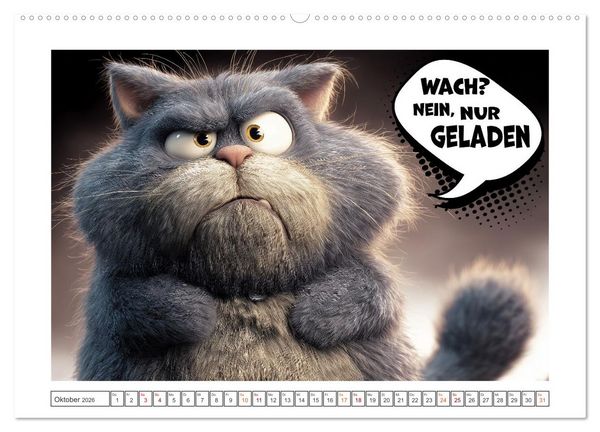 Produktbild: Katzenhumor im Blick (Wandkalender 2026 DIN A2 quer), CALVENDO Monatskalender
