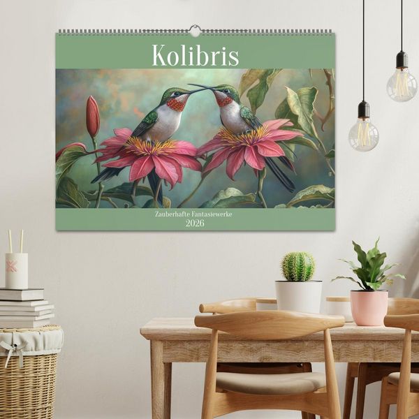 Produktbild: Kolibris - Zauberhafte Fantasiewerke (Wandkalender 2026 DIN A2 quer), CALVENDO Monatskalender