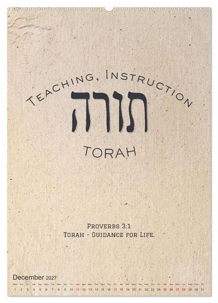 Produktbild: The Radiant Path Hebrew Letters Inspiring the Soul (High Quality Premium Wall Calendar 2027 DIN A2 portrait),CALVENDO 12 Month Wall Calendar