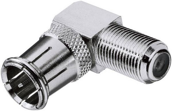 Produktbild: Renkforce RF-4196997 F-Winkelstecker Anschl&uuml;sse: F-Quick-Stecker, F-Buchse 1St.