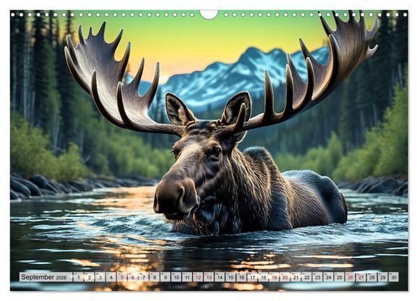 Produktbild: Im magischen Reich der Elche (Wandkalender 2026 DIN A3 quer), CALVENDO Monatskalender