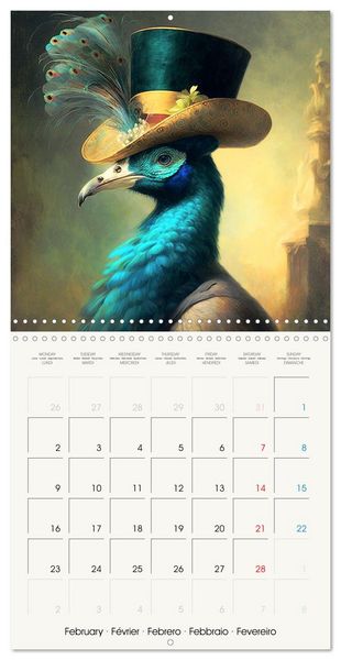 Produktbild: Oiseaux Styl&eacute;s (Calendrier mural carr&eacute; 2026 30x30 cm) Calendrier double avec une page pour vos prises de notes