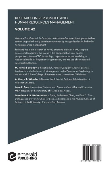 Produktbild: Research in Personnel and Human Resources Management