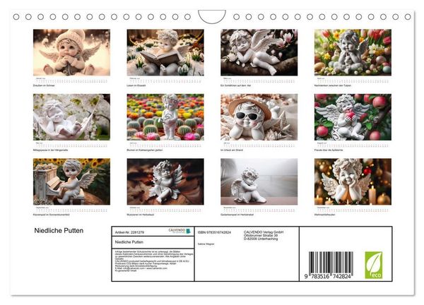 Produktbild: Niedliche Putten (Wandkalender 2026 DIN A4 quer), CALVENDO Monatskalender