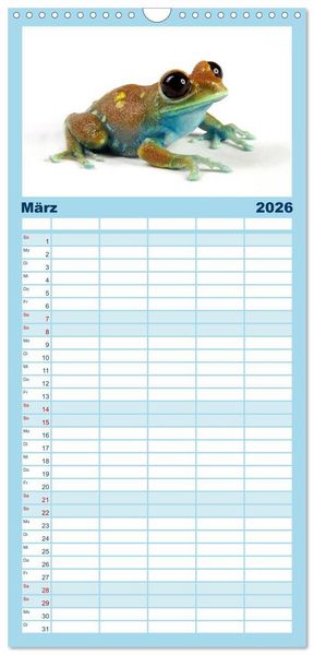 Produktbild: Familienplaner 2026 - Farbenpracht der Fr&ouml;sche mit 5 Spalten (Wandkalender, 21 x 45 cm) CALVENDO