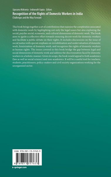 Produktbild: Recognition of the Rights of Domestic Workers in India