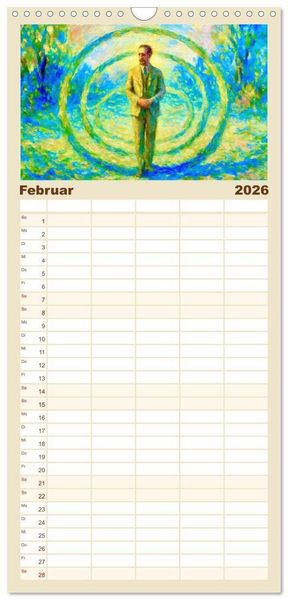 Produktbild: Familienplaner 2026 - Rainer Maria Rilke. Sein Leben, seine Werke mit 5 Spalten (Wandkalender, 21 x 45 cm) CALVENDO