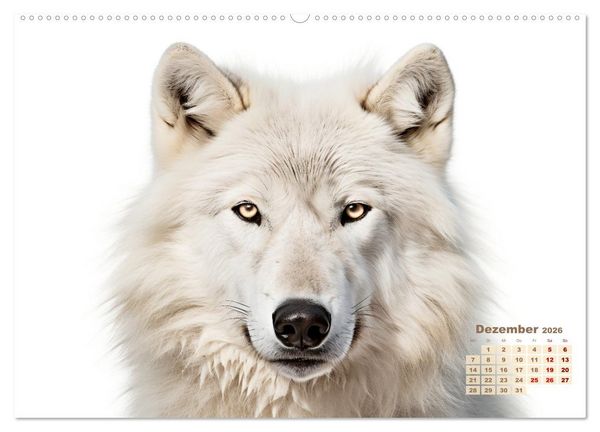 Produktbild: Wei&szlig;e Tierwelt (Wandkalender 2026 DIN A2 quer), CALVENDO Monatskalender