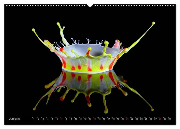 Produktbild: Wassertropfen Kunst Fotografie (hochwertiger Premium Wandkalender 2026 DIN A2 quer), Kunstdruck in Hochglanz