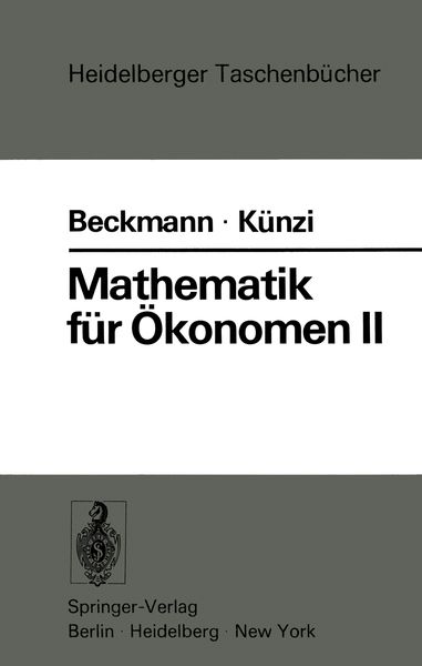 Produktbild: Mathematik f&uuml;r &Ouml;konomen II