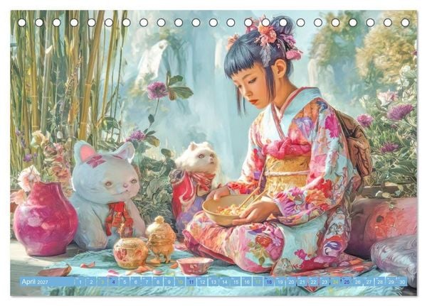 Produktbild: Japanische Figuren - Im Anime-Stil (Tischkalender 2027 DIN A5 quer), CALVENDO Monatskalender
