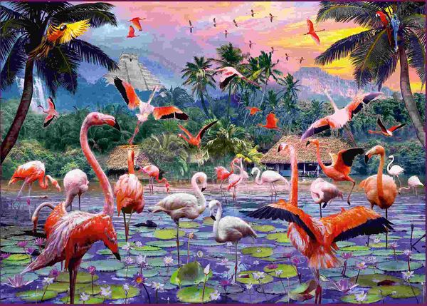 Produktbild: Erwachsenenpuzzle 1000 Teile - Pinke Flamingos