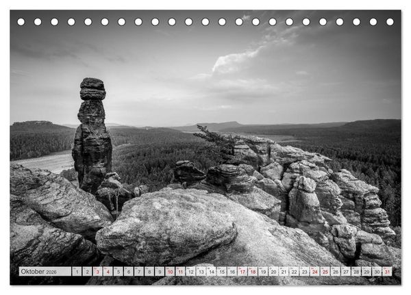 Produktbild: Monochrome Wonders (Tischkalender 2026 DIN A5 quer), CALVENDO Monatskalender