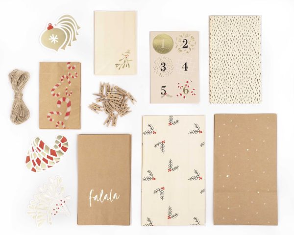 Produktbild: Folia Adventskalender Set FALALA, 97-teilig