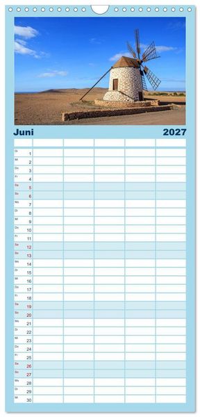 Produktbild: Familienplaner 2027 - Fuerteventura mit 5 Spalten (Wandkalender, 21 x 45 cm) CALVENDO