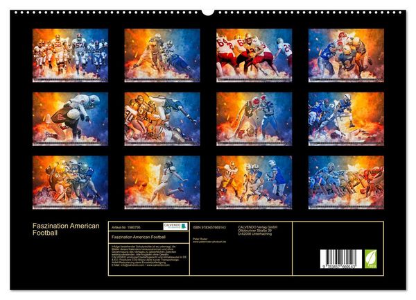 Produktbild: Faszination American Football (hochwertiger Premium Wandkalender 2026 DIN A2 quer), Kunstdruck in Hochglanz