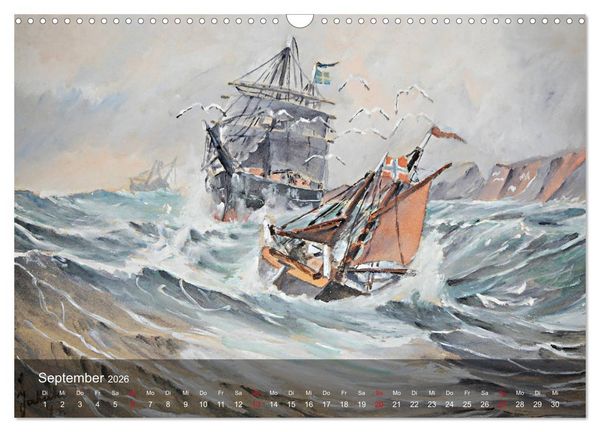 Produktbild: Segel am Horizont - Marinemaler Alfred Jahnke (Wandkalender 2026 DIN A3 quer), CALVENDO Monatskalender
