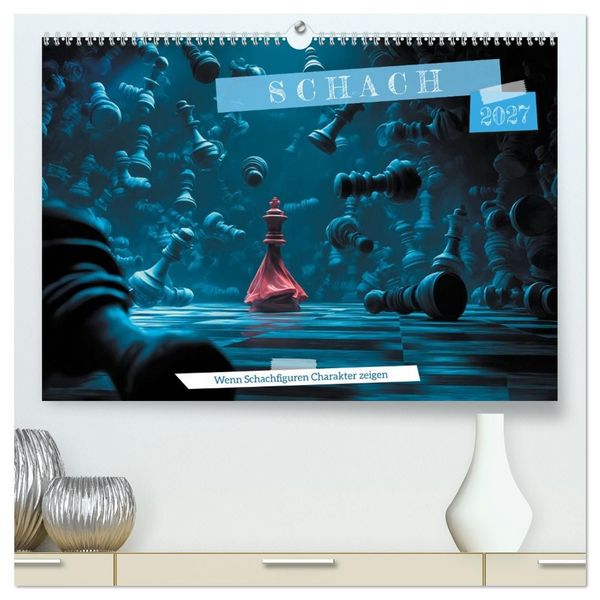 Produktbild: Schach &ndash; Wenn Schachfiguren Charakter zeigen (hochwertiger Premium Wandkalender 2027 DIN A2 quer), Kunstdruck in Hochglanz