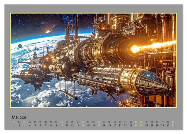 Produktbild: Steampunk-Raumfahrt (Wandkalender 2026 DIN A4 quer), CALVENDO Monatskalender