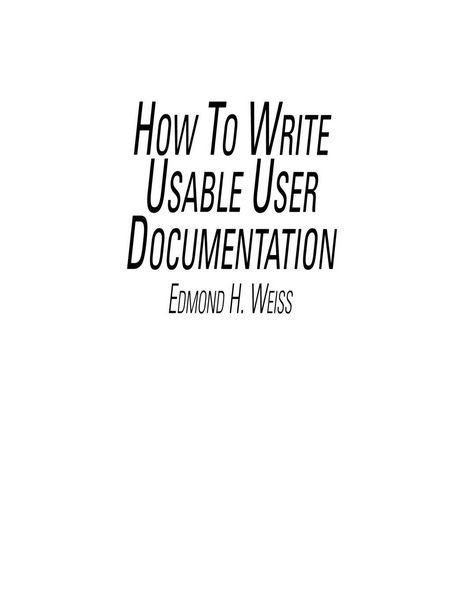 Produktbild: How to Write Usable User Documentation