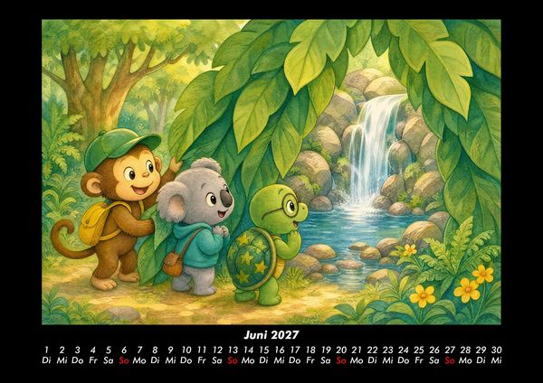 Produktbild: Wasserf&auml;lle der Fantasie mit Milo, Kiki & Taz 2027 Fotokalender DIN A3