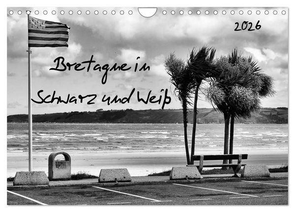 Produktbild: Bretagne in Schwarz und Wei&szlig; 2026 (Wandkalender 2026 DIN A4 quer), CALVENDO Monatskalender
