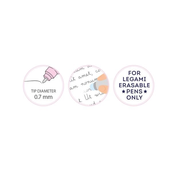 Legami 3x Ersatzmine für löschbaren Gelstift - Rosa