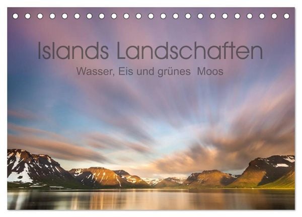 Produktbild: Islands Landschaften - Wasser, Eis und gr&uuml;nes Moos (Tischkalender 2026 DIN A5 quer), CALVENDO Monatskalender