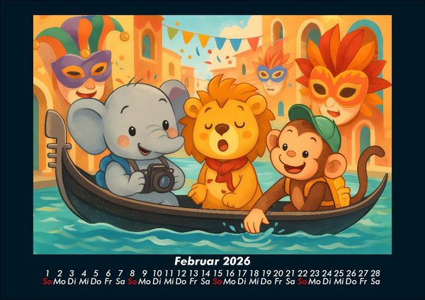 Produktbild: Raffi, Buschi & Milo - Drei Freunde auf Weltreise 2026 Fotokalender DIN A5