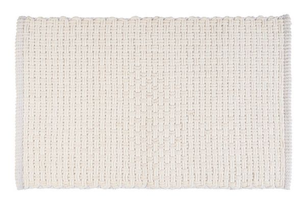 Produktbild: Badteppich Mod. Ecoli, wei&szlig;, Polyester/Baumwolle, 50x80 cm, rutschhemmende R&uuml;ckseite,