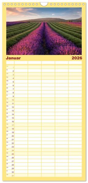 Produktbild: Familienplaner 2026 - Provence, Lavendelzeit in S&uuml;dfrankreich mit 5 Spalten (Wandkalender, 21 x 45 cm) CALVENDO