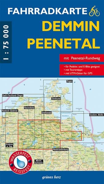 Produktbild: Fahrradkarte Demmin, Peenetal
