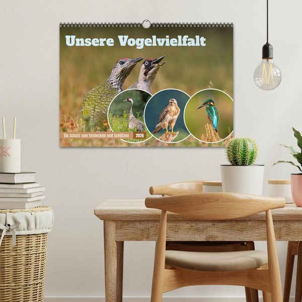 Produktbild: Unsere Vogelvielfalt: Ein Schatz zum Entdecken und Sch&uuml;tzen (Wandkalender 2026 DIN A3 quer), CALVENDO Monatskalender