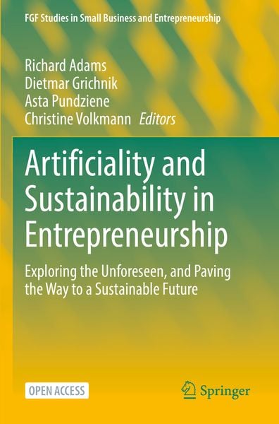 Produktbild: Artificiality and Sustainability in Entrepreneurship