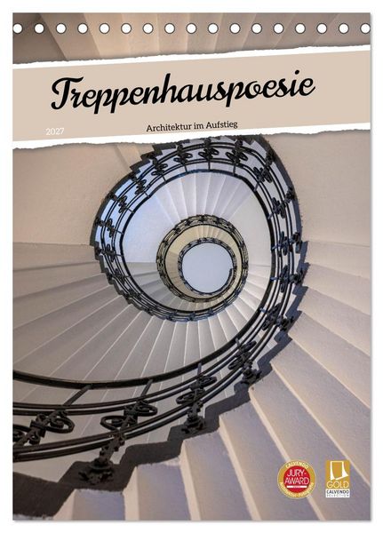 Produktbild: Treppenhauspoesie &ndash; Architektur im Aufstieg (Tischkalender 2027 DIN A5 hoch), CALVENDO Monatskalender