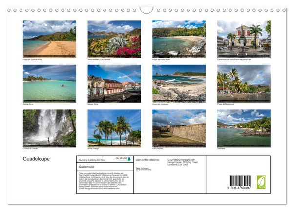Produktbild: Guadeloupe (Calendrier mural 2026 DIN A3 vertical), CALVENDO calendrier mensuel