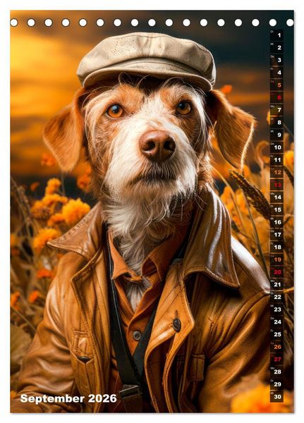 Produktbild: Stylische Hunde (Tischkalender 2026 DIN A5 hoch), CALVENDO Monatskalender