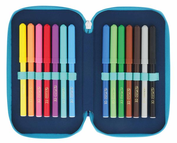 Produktbild: Herlitz Sch&uuml;leretui TriCase 31-teilig Dip Dye Blue/Turquoise