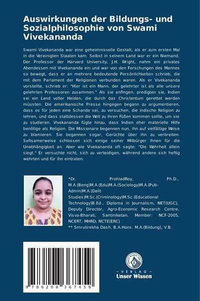 Produktbild: Auswirkungen der Bildungs- und Sozialphilosophie von Swami Vivekananda
