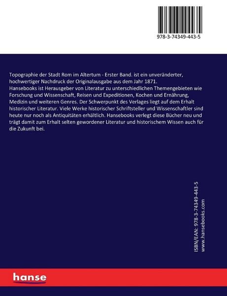 Produktbild: Topographie der Stadt Rom im Altertum