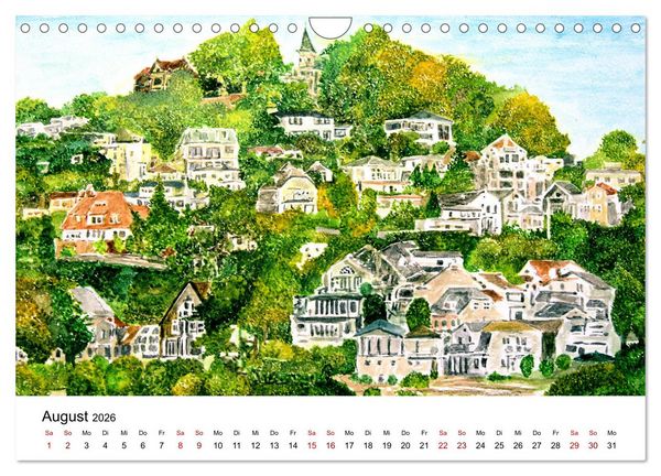 Produktbild: Hamburg in stillen Aquarellen (Wandkalender 2026 DIN A4 quer), CALVENDO Monatskalender