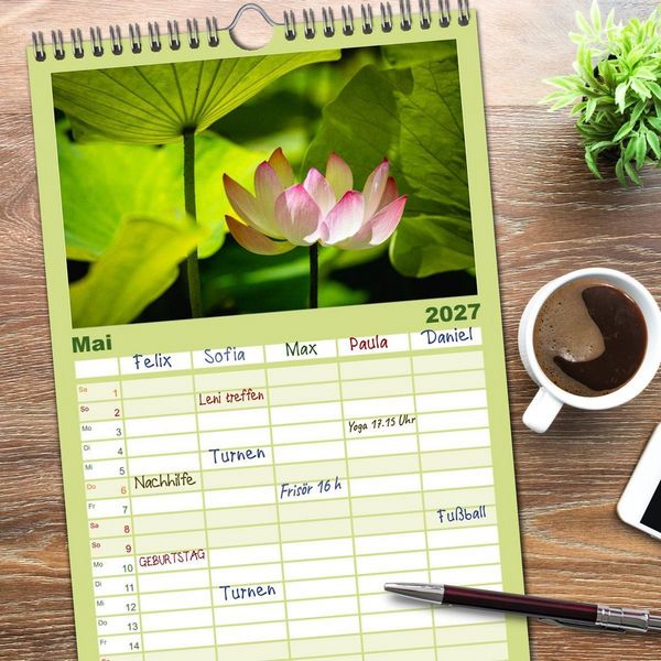 Produktbild: Familienplaner 2027 - Trauminseln der Welt - Mauritius mit 5 Spalten (Wandkalender, 21 x 45 cm) CALVENDO