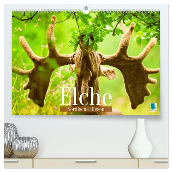 Produktbild: Elche: Nordische Riesen (hochwertiger Premium Wandkalender 2026 DIN A2 quer), Kunstdruck in Hochglanz