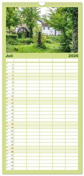 Produktbild: Familienplaner 2026 - Romantisches Wegberg mit 5 Spalten (Wandkalender, 21 x 45 cm) CALVENDO