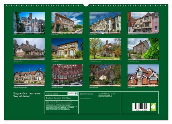 Produktbild: Englands charmante Wohnh&auml;user (hochwertiger Premium Wandkalender 2027 DIN A2 quer), Kunstdruck in Hochglanz