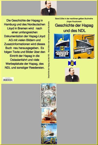 Produktbild: Geschichte der Hapag und des NDL - Band 230 in der maritimen gelben Buchreihe - bei J&uuml;rgen Ruszkowski