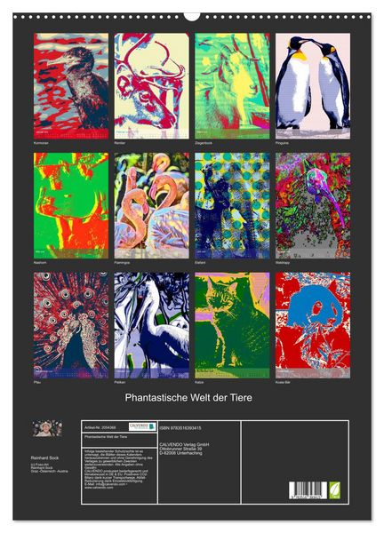 Produktbild: Phantastische Welt der Tiere (Wandkalender 2026 DIN A2 hoch), CALVENDO Monatskalender